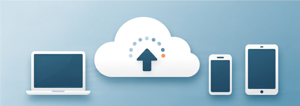 Illustration of cloud services across devices