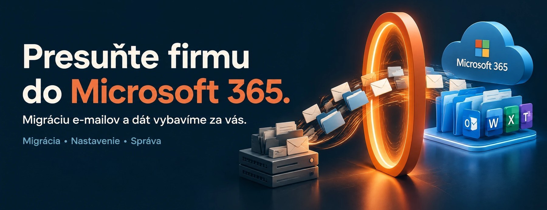 Presuňte firmu do Microsoft 365. Migráciu e-mailov a dát vybavíme za vás.